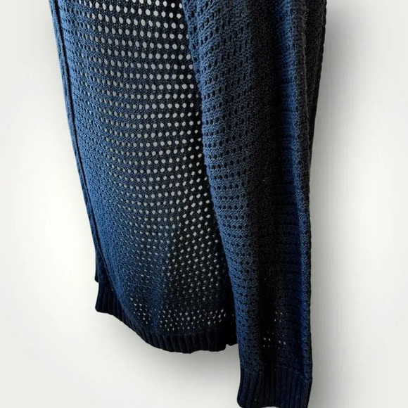 Lane Bryant Long Sleeves V Neck Cable Open Knit Tunic Sweater Size 18/20 Black - Picture 9 of 16